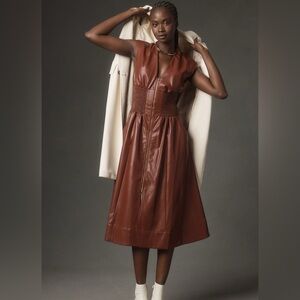 NWT by Anthropologie The Tommie Cap-Sleeve Smocked Front-Zip Shirtdress Size XLP